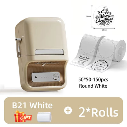 B21 Mini Thermal Printer Wireless Barcode Label Maker Bluetooth Portable Adhesive Label Printers for Office Commercial