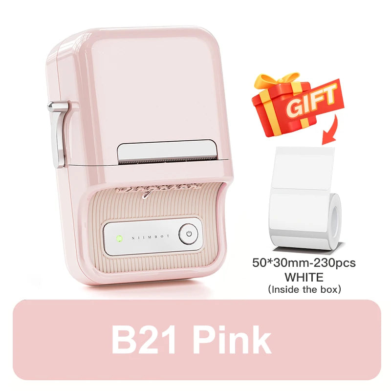 B21 Mini Thermal Printer Wireless Barcode Label Maker Bluetooth Portable Adhesive Label Printers for Office Commercial
