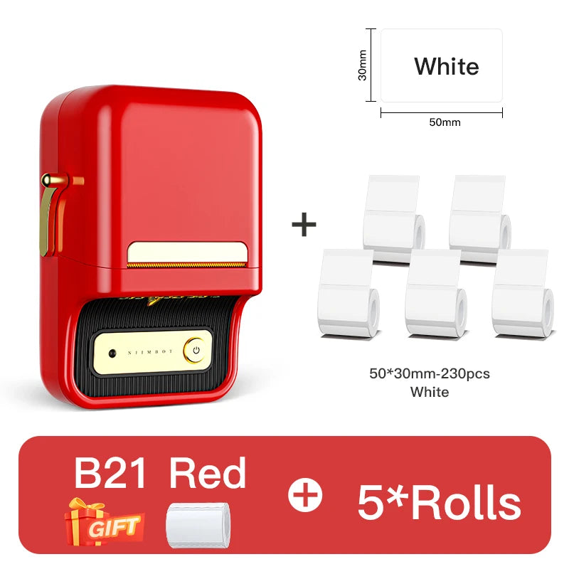 B21 Mini Thermal Printer Wireless Barcode Label Maker Bluetooth Portable Adhesive Label Printers for Office Commercial