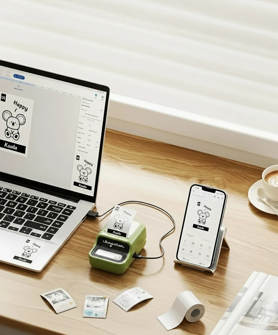 B21 B21PRO Mini Adhesive Label Printer Wireless Portable Thermal Inkless Maker Photo Barcode Pricetag Sticker 200 300Dpi