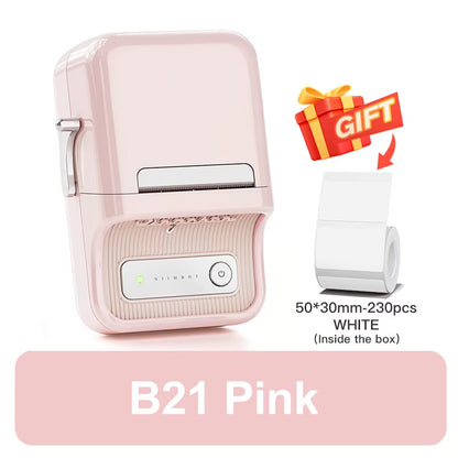 B21 Mini Thermal Printer Wireless Barcode Label Maker Bluetooth Portable Adhesive Label Printers for Office Commercial