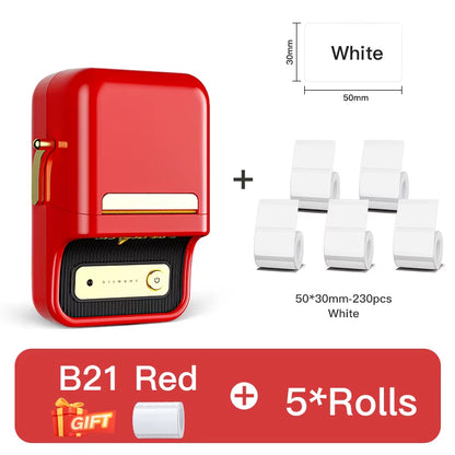 B21 Mini Thermal Printer Wireless Barcode Label Maker Bluetooth Portable Adhesive Label Printers for Office Commercial